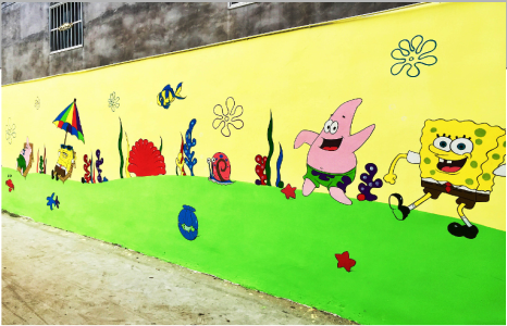 龙岩幼儿园墙体彩绘—奇妙的色彩搭配
