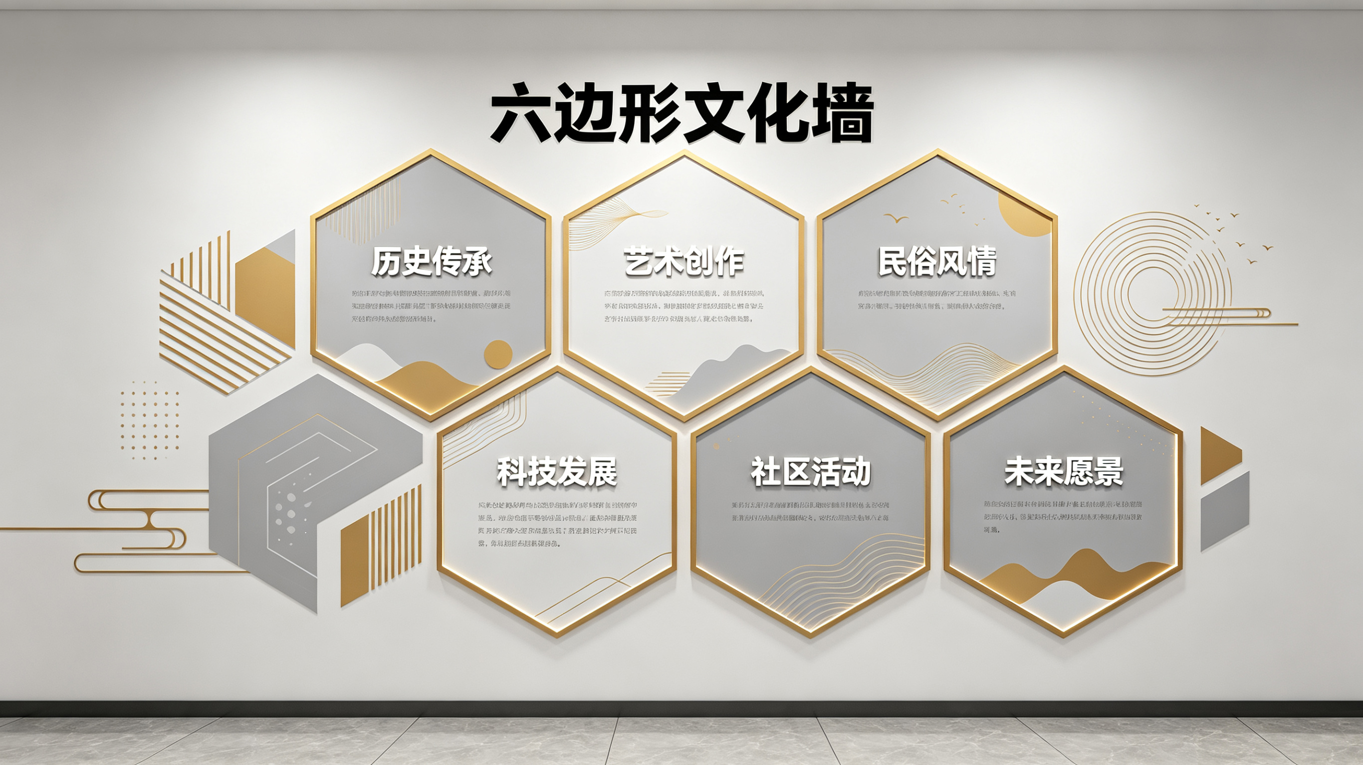 龙岩企业文化墙 | 六边形信息美学